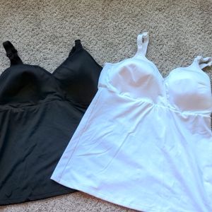 Playtex Set 2 Black White Nursing Tank Tops